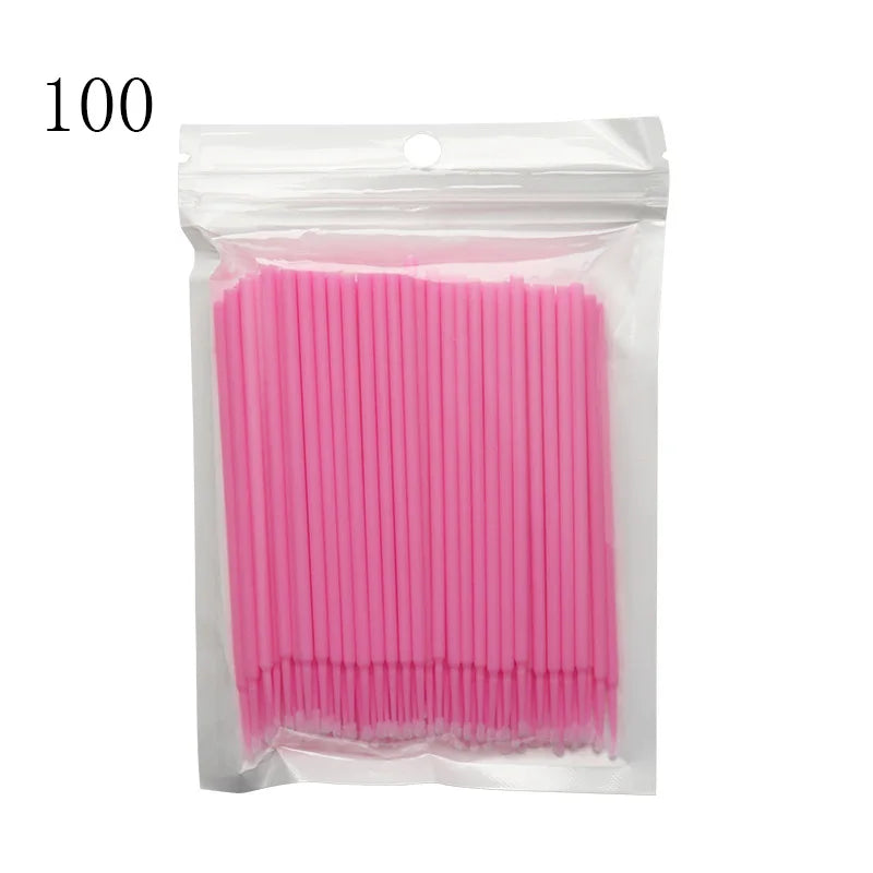 Micro Disposable Eyelash Applicator Brushes – 50/100 Pack Makeup Applicator Brushes PRIMED 100Pcs Pink
