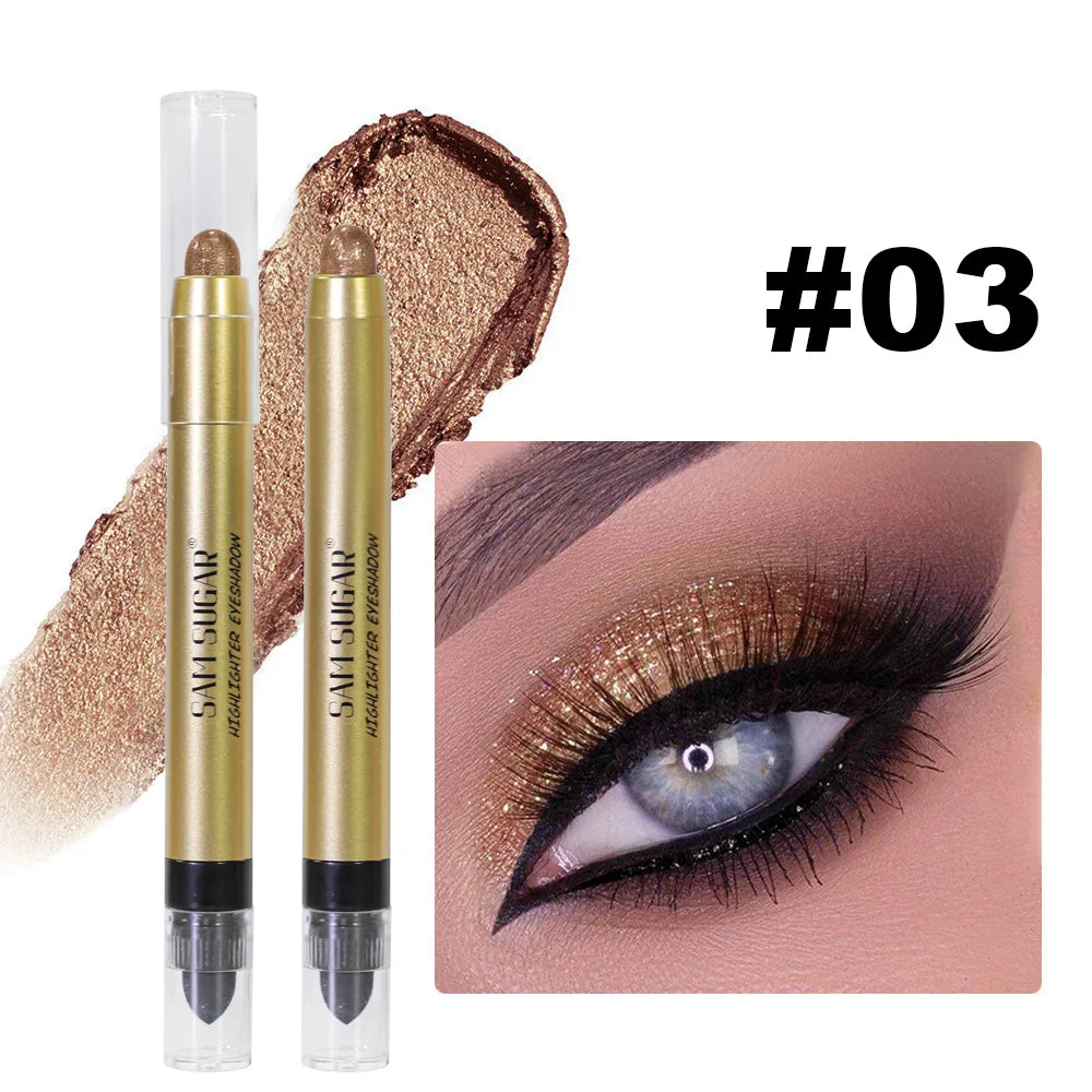 SAM SUGAR 2-in-1 Shimmer Eyeshadow Highlighter Dual Tip Pen
