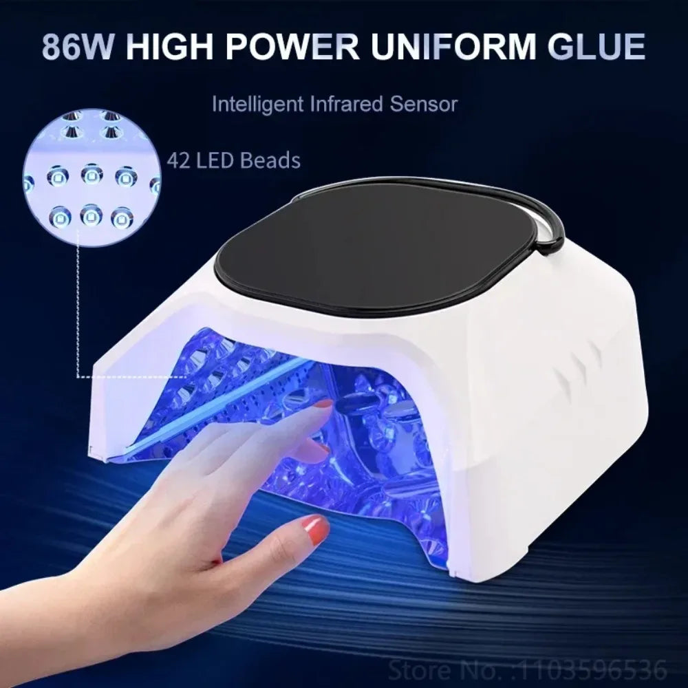 86W Rechargeable UV LED Nail Lamp | Mirror Interior, 42 Beads UV LED Nail Lamp PRIMED