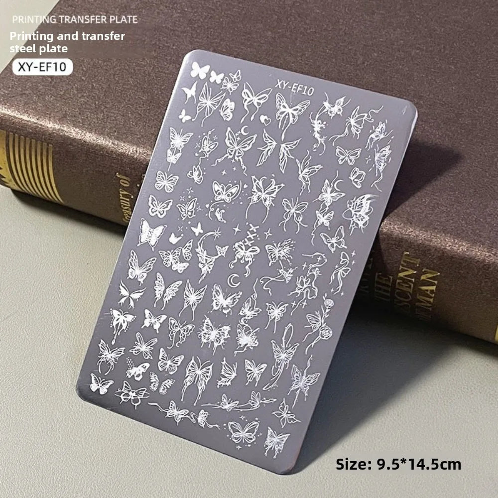 Nail Art Stamping Plate – Butterfly, Flower & Heart Designs Nail Stamping Plate PRIMED 10