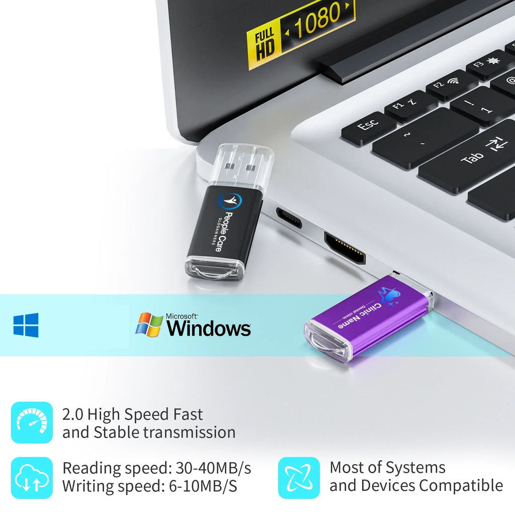 200-Pack Custom Logo Metal USB Flash Drives 2GB–64GB Bulk USB Flash Drive PRIMED