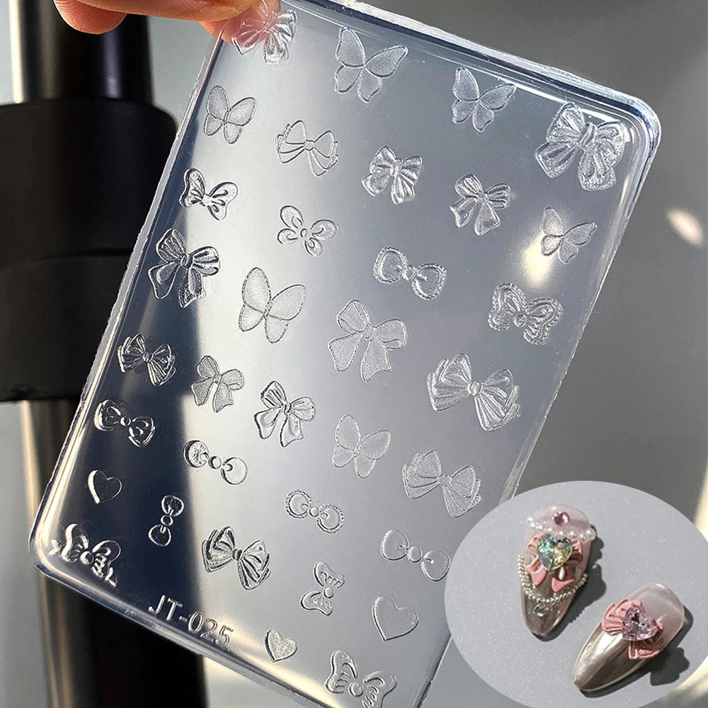 Silicone Nail Art Carving Mold – Butterfly Heart Star Moon