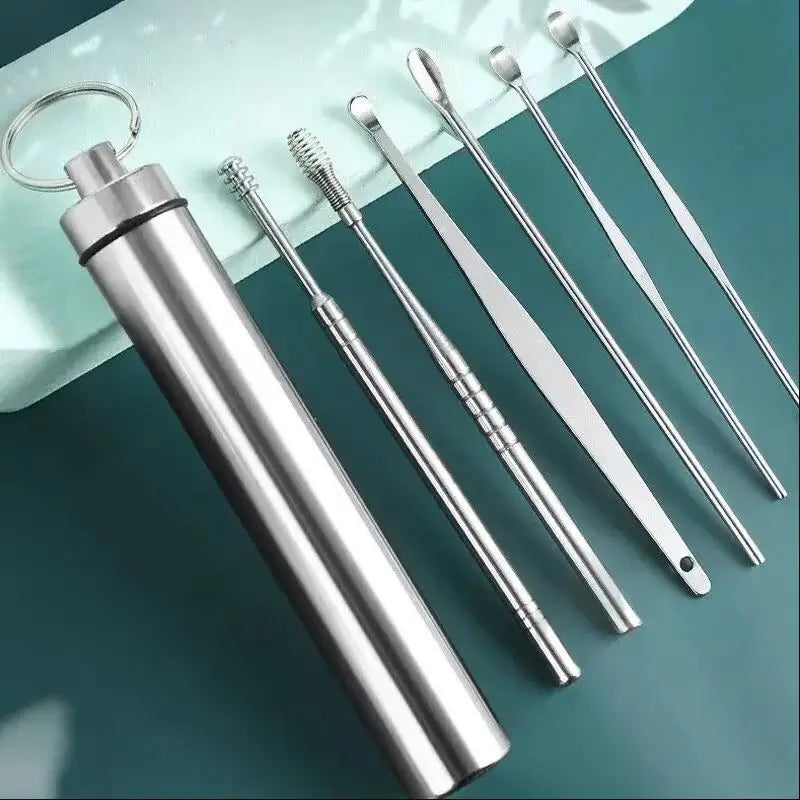 Stainless Steel Double-Head Spiral Ear Cleaning Spoon Tool