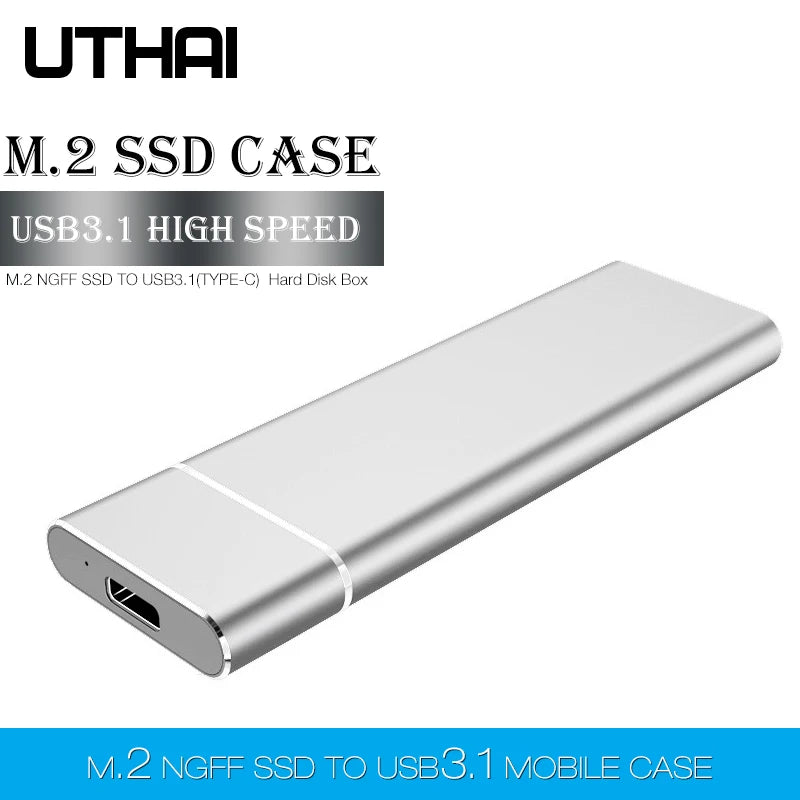 UTHAI T24 M.2 NGFF SSD Enclosure USB 3.1 Type-C Aluminum Case SSD Enclosure PRIMED