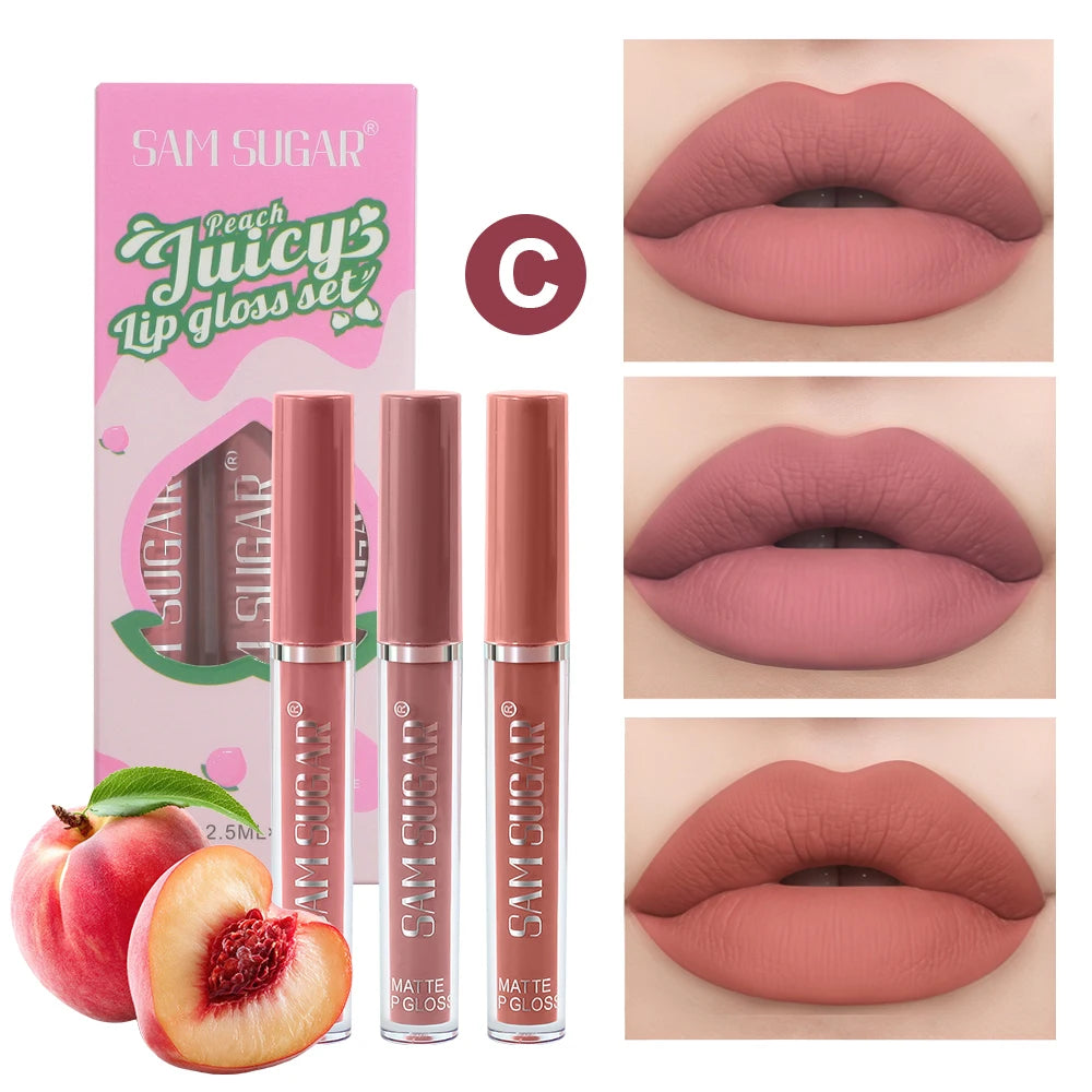 SAM SUGAR Velvet Matte Lip Gloss Set – Long Lasting Liquid Lipstick