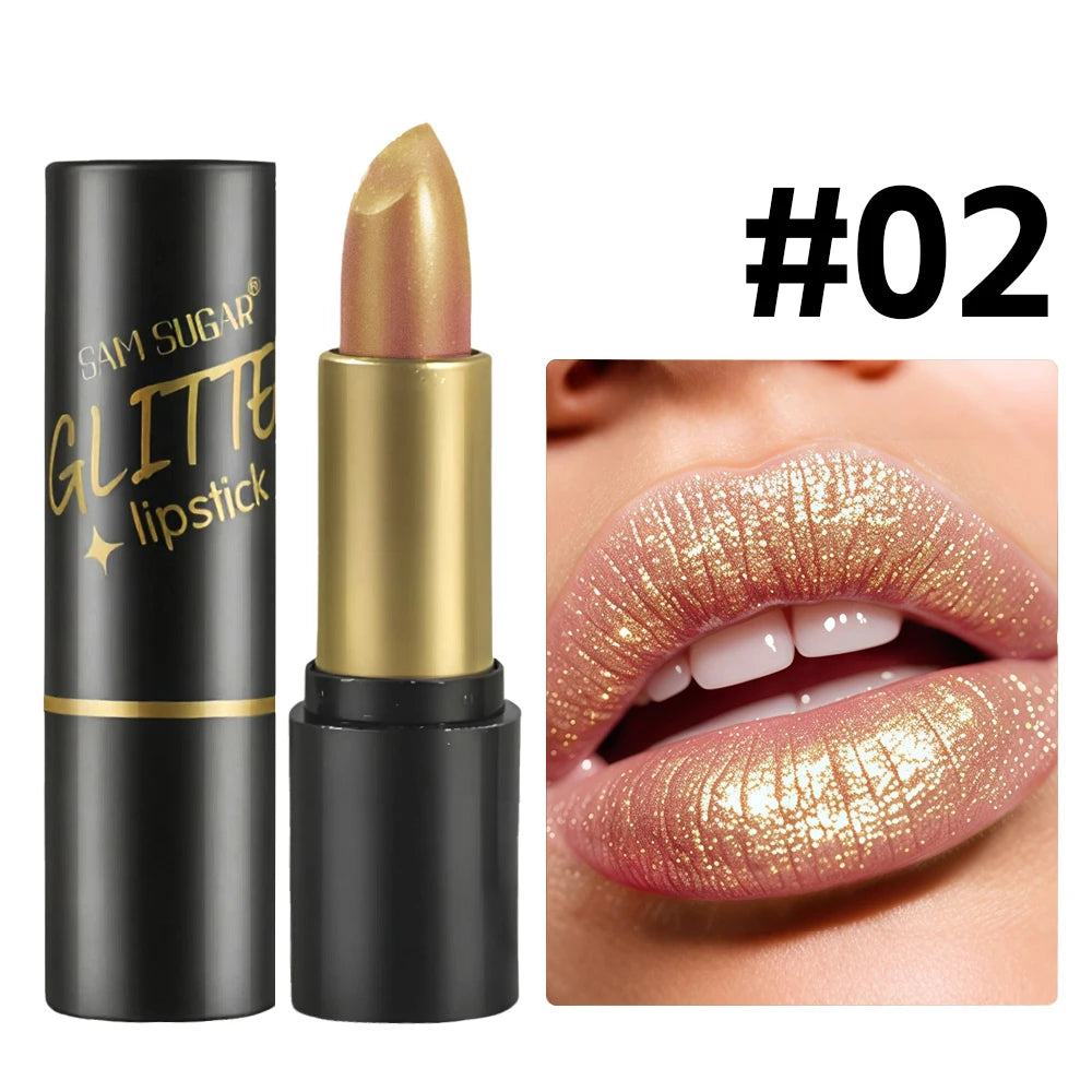 SAM SUGAR Shimmer Lip Gloss – Waterproof Long-Lasting Pearlescent