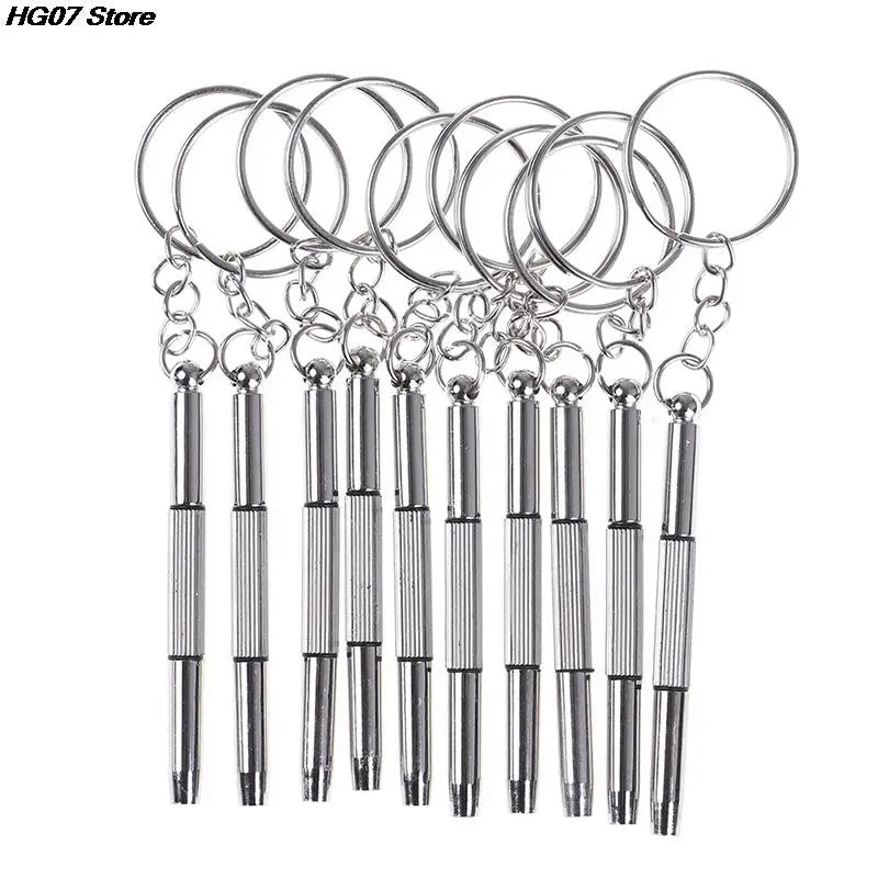 10-Pack 3-in-1 Keychain Screwdriver – Eyeglass & Watch Repair
