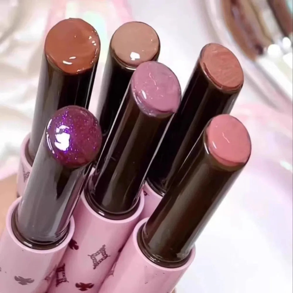 Gray Purple Shimmer Mirror Gloss Lipstick | Hydrating Solid Lip Gloss Shimmer Lip Gloss PRIMED