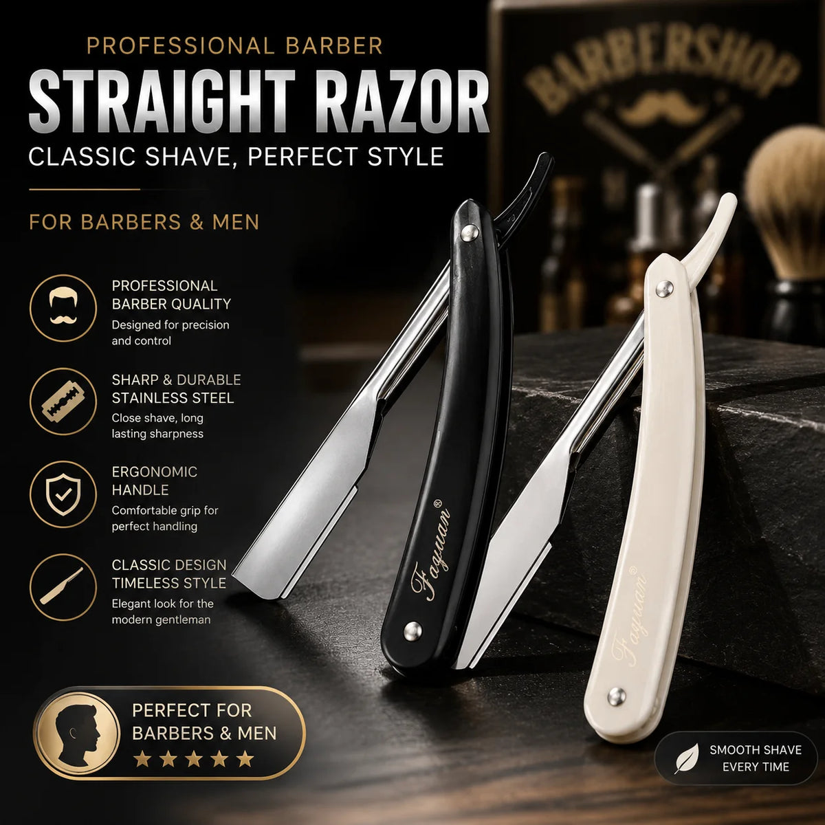 Vintage Folding Straight Razor 25g – Detachable Half-Blade Shaver