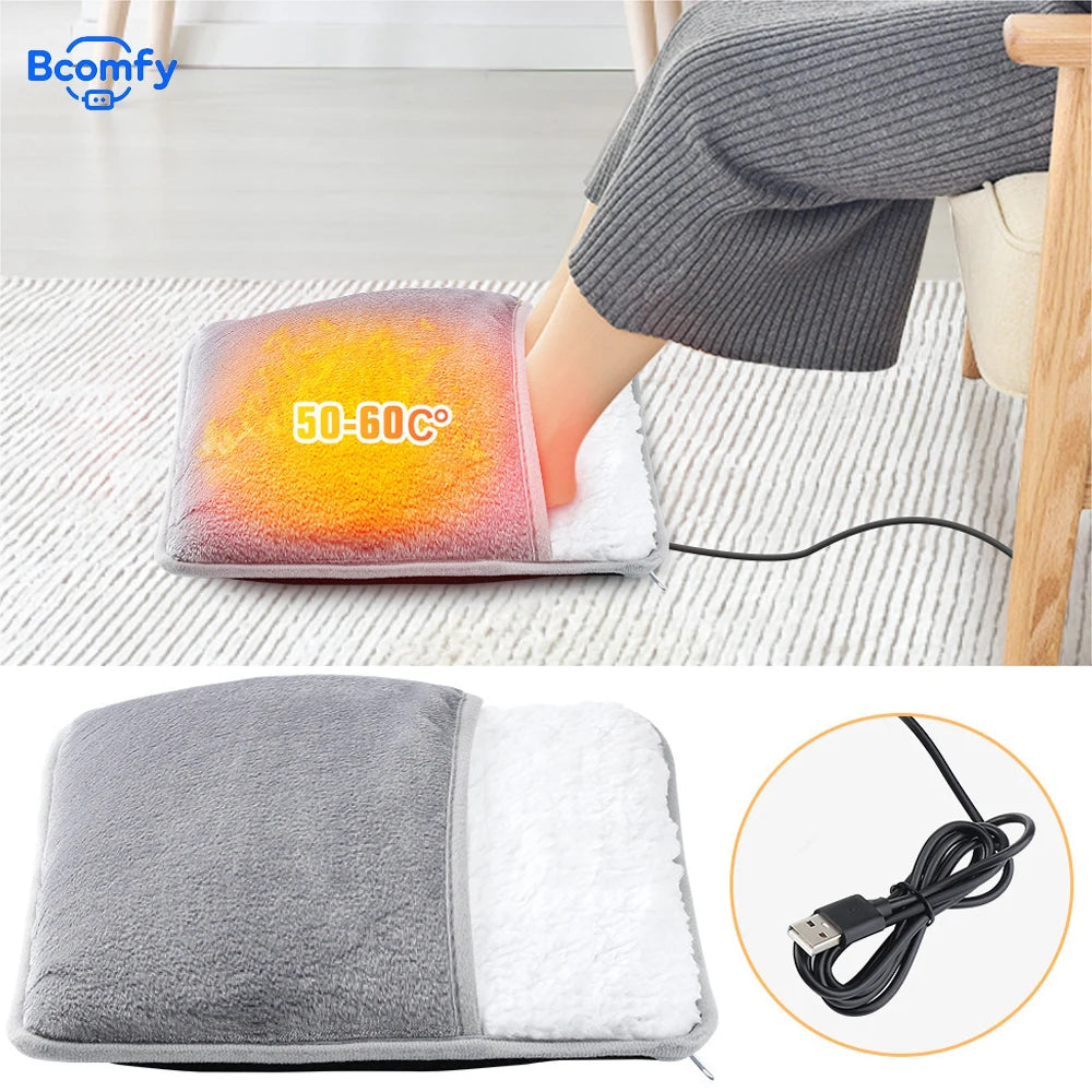 USB Electric Foot Warmer Pad – Soft Flannel, Constant Heat Electric Foot Warmer PRIMED