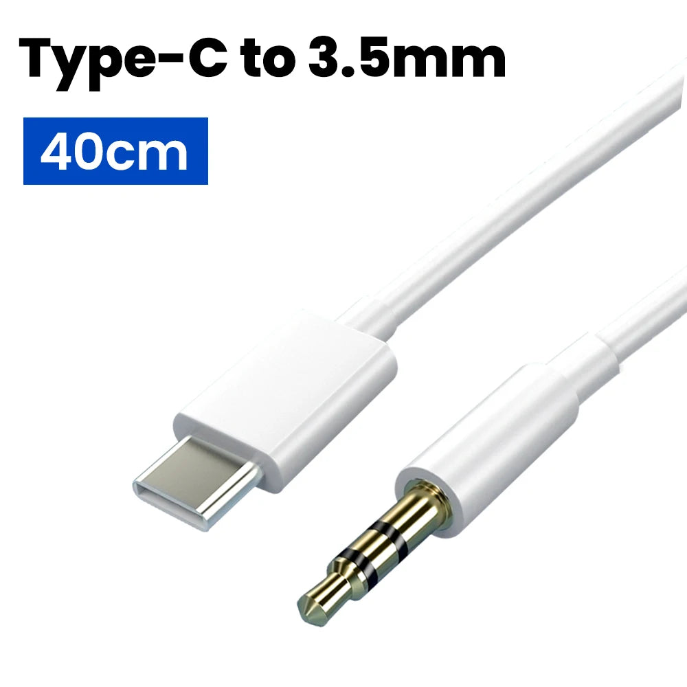 USB-C to 3.5mm AUX Audio Cable | Car, Headphones & Speakers