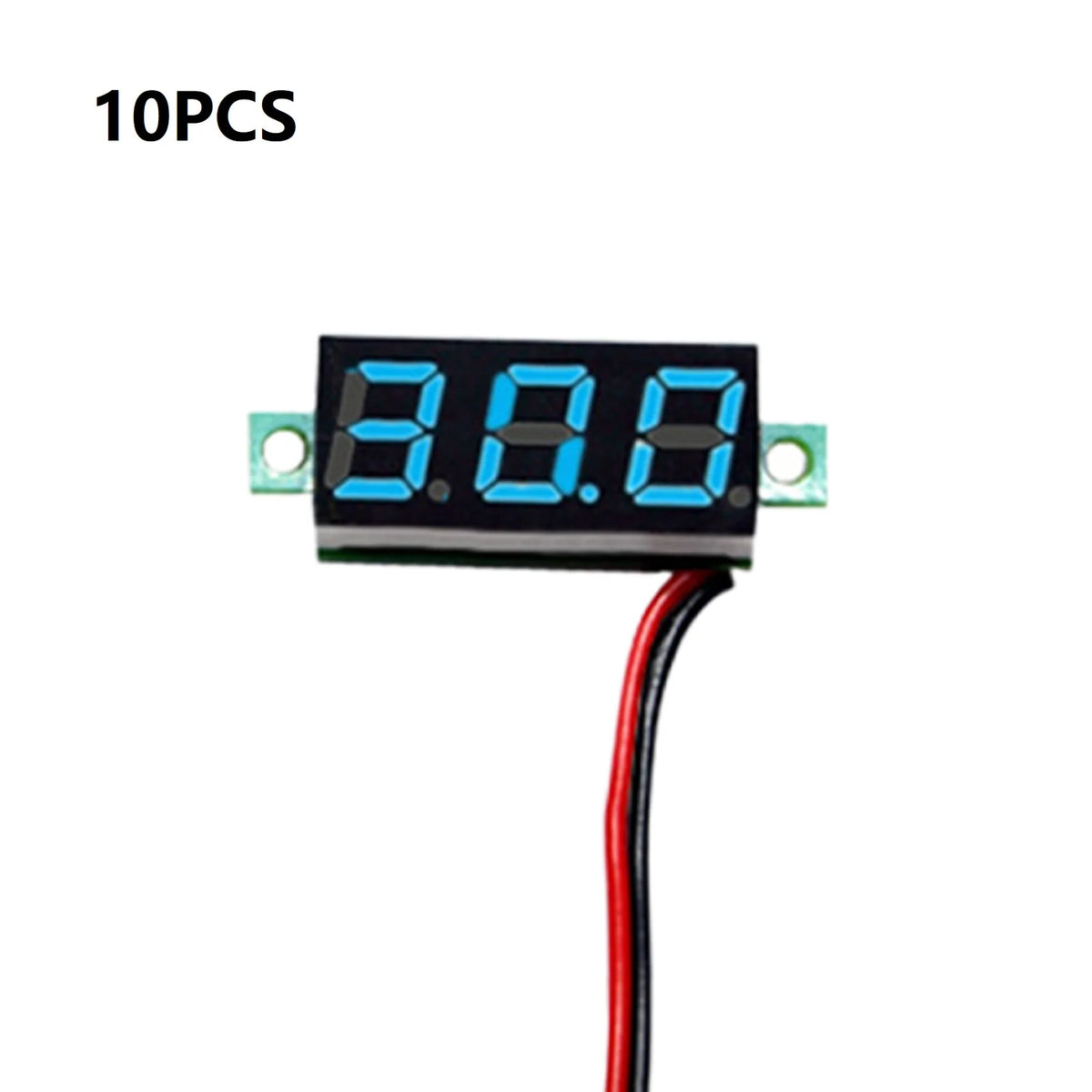 LED Digital Voltmeter 2-Wire DC 2.4–40V | Car Dashboard 10-Pack Digital Panel Voltmeter PRIMED Blue China Mainland