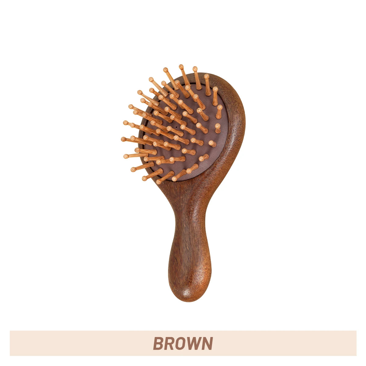 Wood Mini Air Cushion Hairbrush – Detangling & Scalp Massage