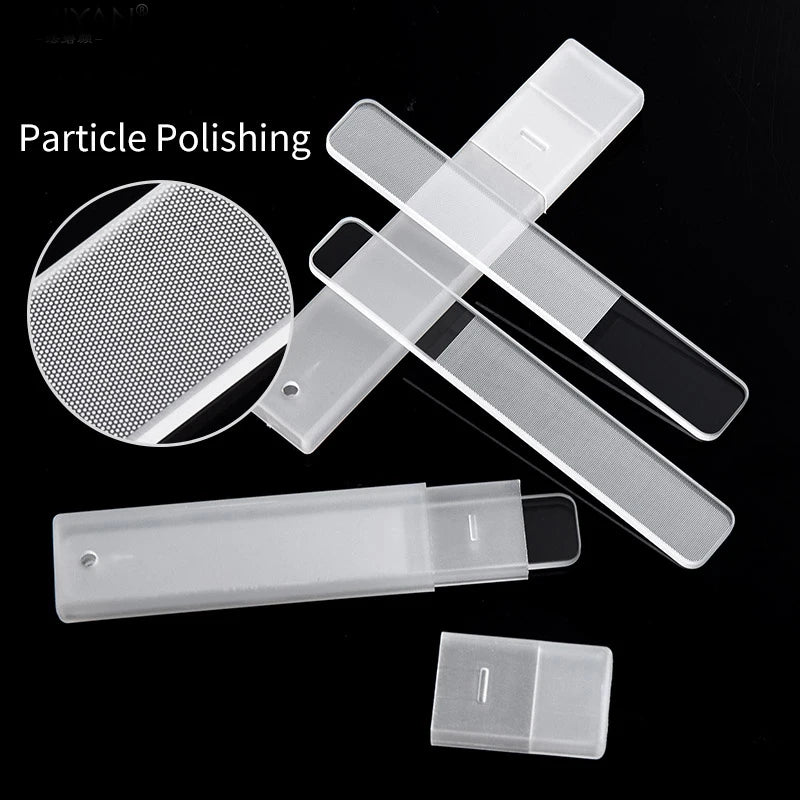 Transparent Glass Nail Files with Box – 2/5 Pcs Manicure Set
