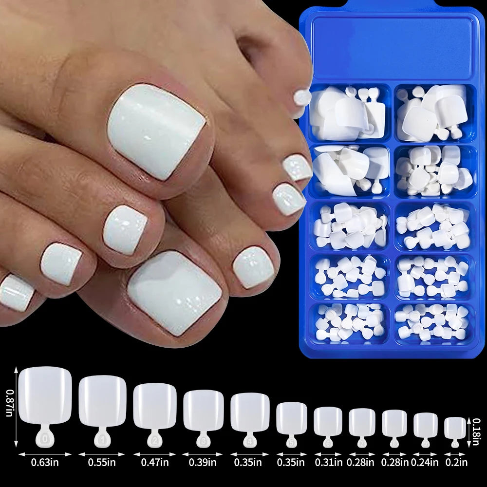 120Pcs French Press-On Toenails – Ultra-Thin Full Cover Acrylic