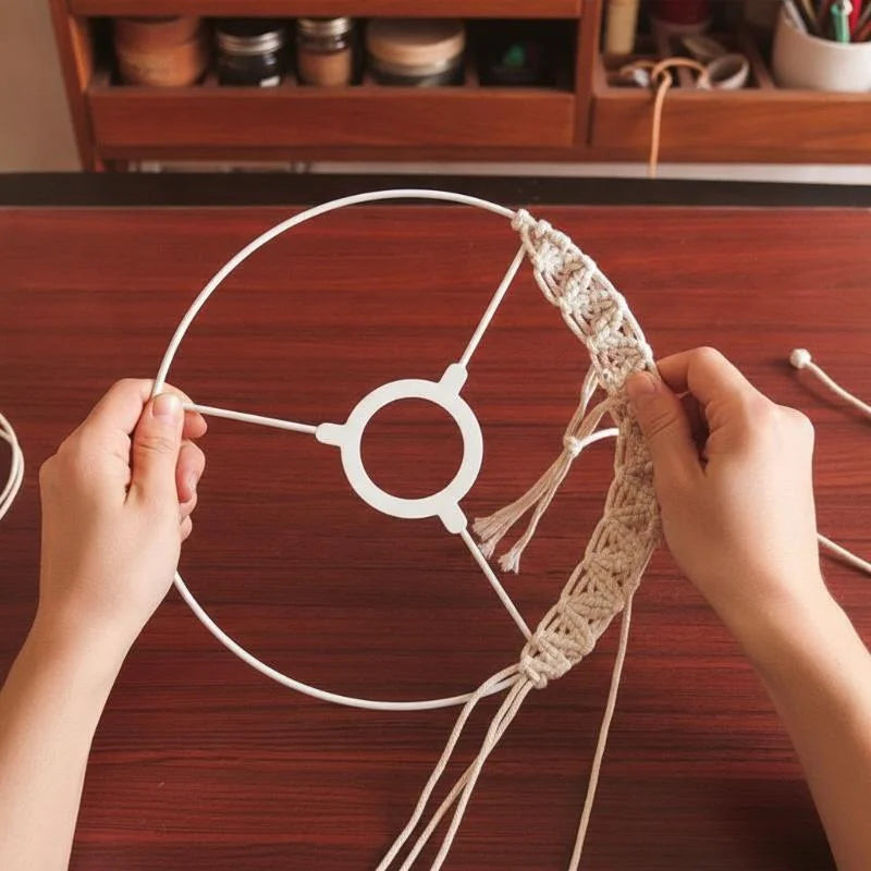 2PCS White Round Metal Lamp Shade Fix Rings | DIY Chandelier Lamp Shade Hardware PRIMED