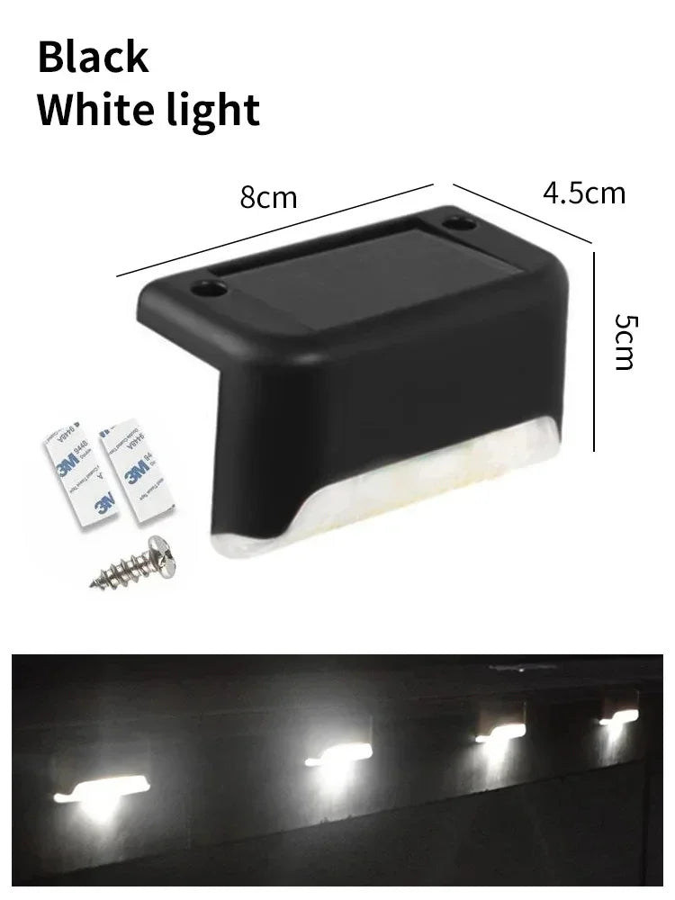 Waterproof LED Solar Deck Lights – Outdoor Fence Wall Lamp Solar Outdoor Light PRIMED Black White Light 1 Pieces