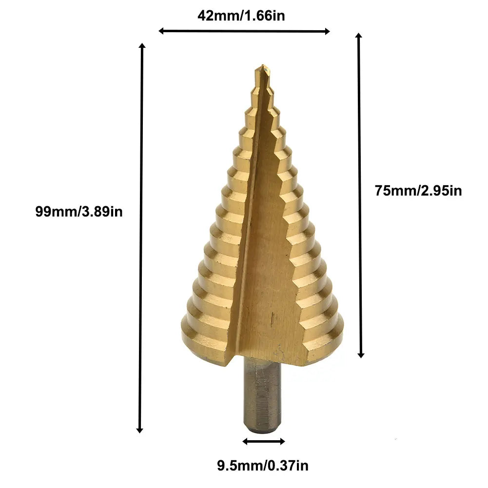 HSS Step Drill Bit 4–42mm | 14-Step Cone for Metal & Wood