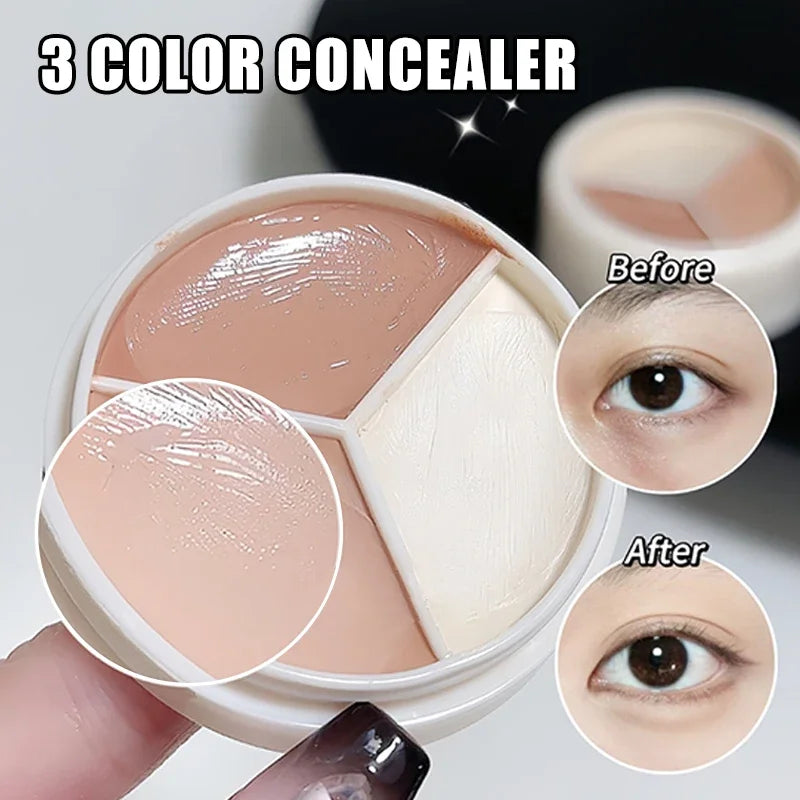 3-Color Concealer Palette – Waterproof Full Coverage Makeup