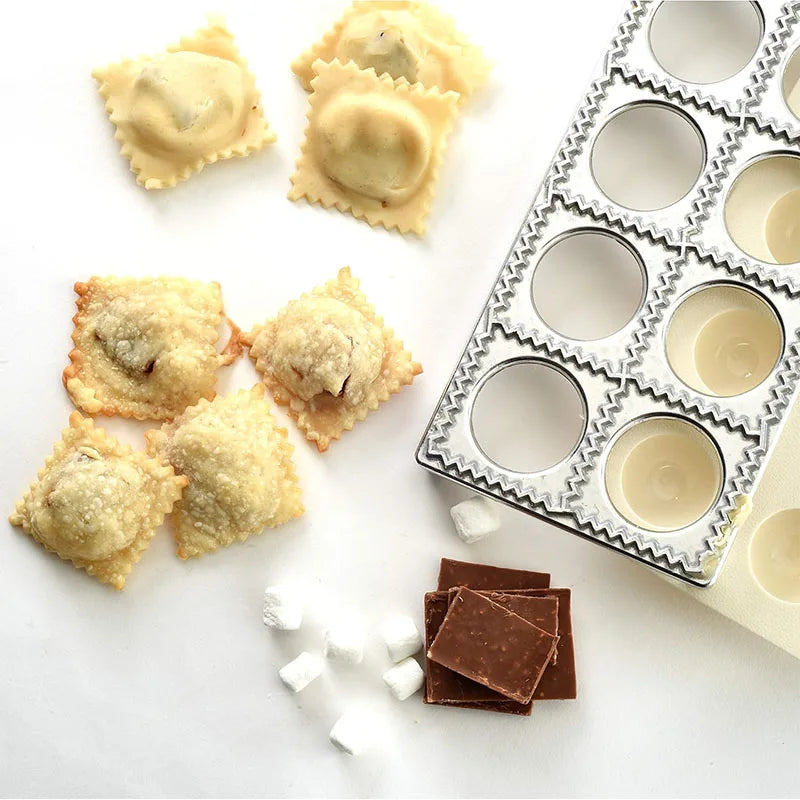 12-Hole Aluminum Ravioli Maker Press – Dumpling Pasta Kit Pasta Maker Mold PRIMED