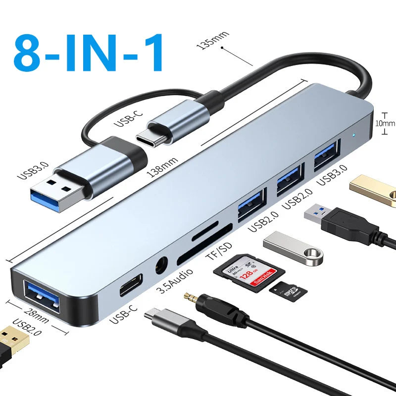 8-in-2 USB-C Hub Dock – USB 3.0, Audio & SD Card Reader USB-C Dock Hub PRIMED 8-IN-2 China Mainland