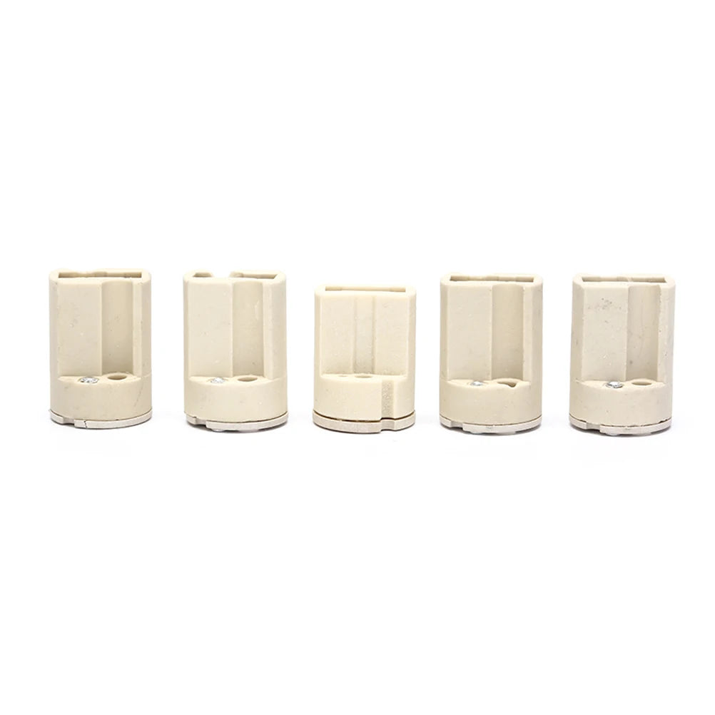 5-Pack G9 Ceramic Lamp Holder Socket 110-220V 3A with Lead Wire Lamp Holder Socket PRIMED