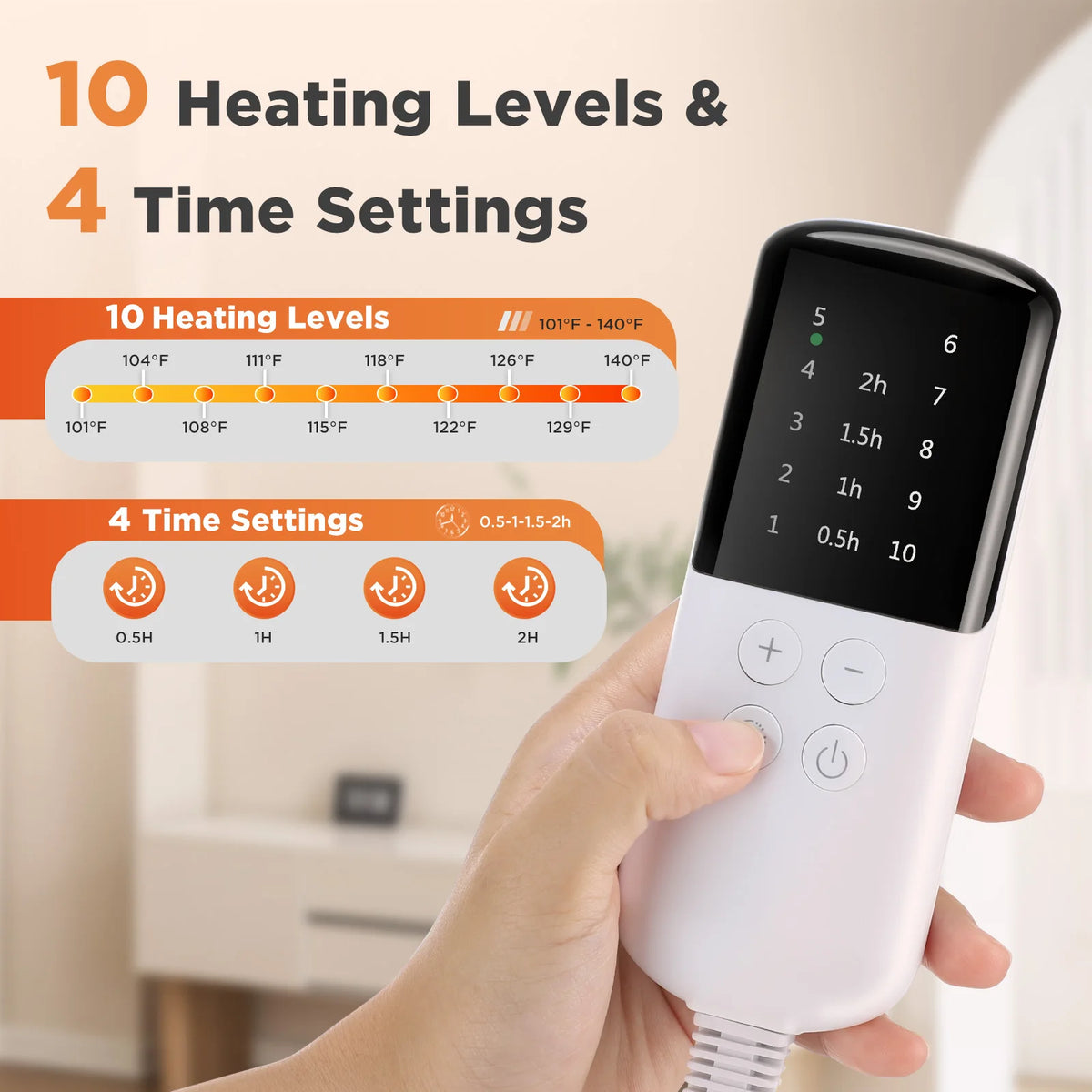 10-Gear Electric Heating Pad Belt – Waist, Back & Hand Warmer