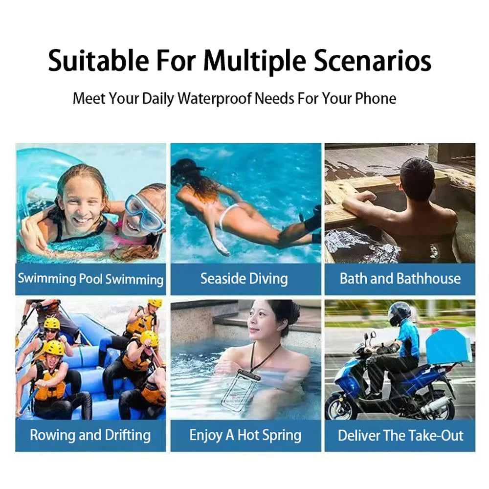 Waterproof Phone Pouch Dry Bag | Clear PVC, 30m Underwater Waterproof Phone Pouch PRIMED