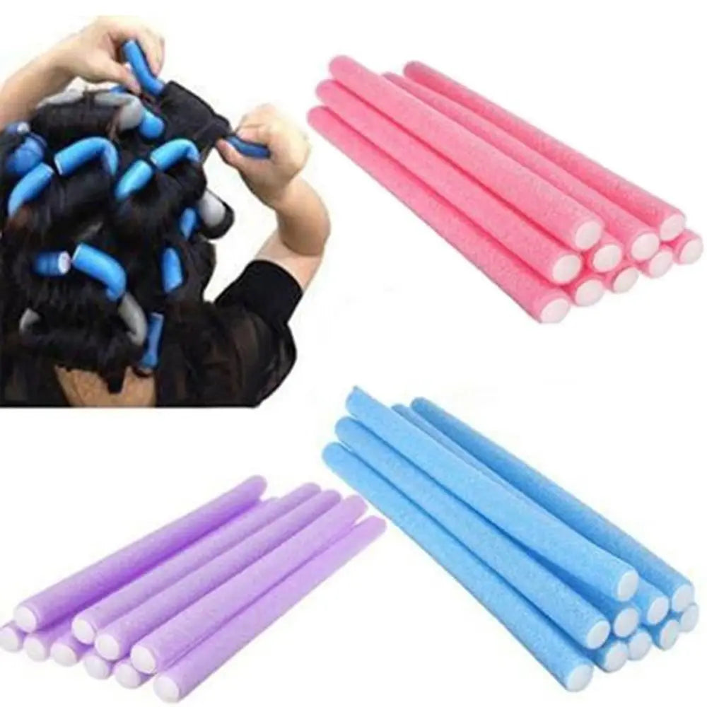 10-Pack Bendy Foam Hair Curlers – Heatless DIY Curl Rollers