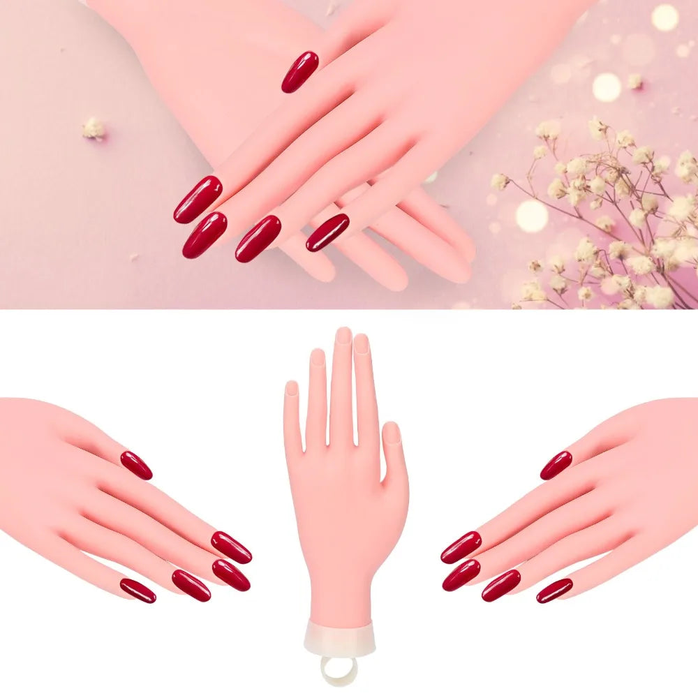 Silicone Nail Art Practice Hand – Bendable, Reusable & Fixed Plate