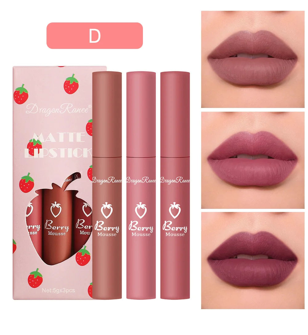 Dragon Ranee 3-Pc Matte Velvet Liquid Lipstick Set – Waterproof Liquid Lipstick Set PRIMED