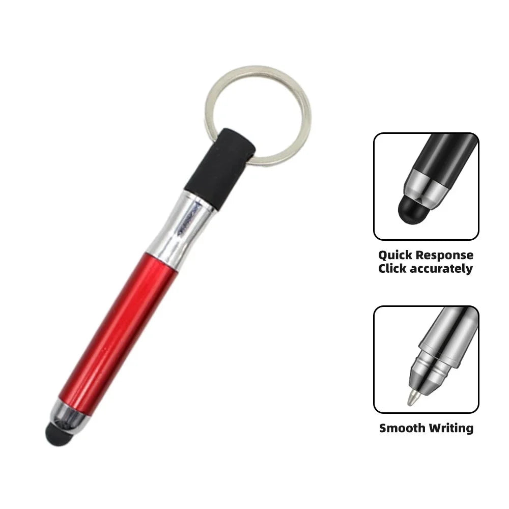 2-in-1 Stylus & Ballpoint Pen with Keychain – All Phones Capacitive Stylus Pen PRIMED Red