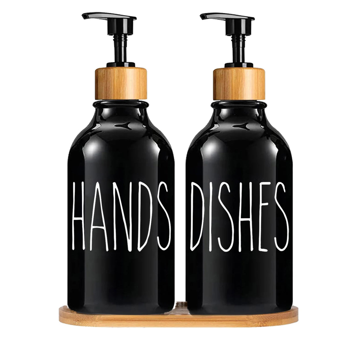 Farmhouse Refillable Kitchen Soap Dispenser – Black & White Soap Dispenser PRIMED set A