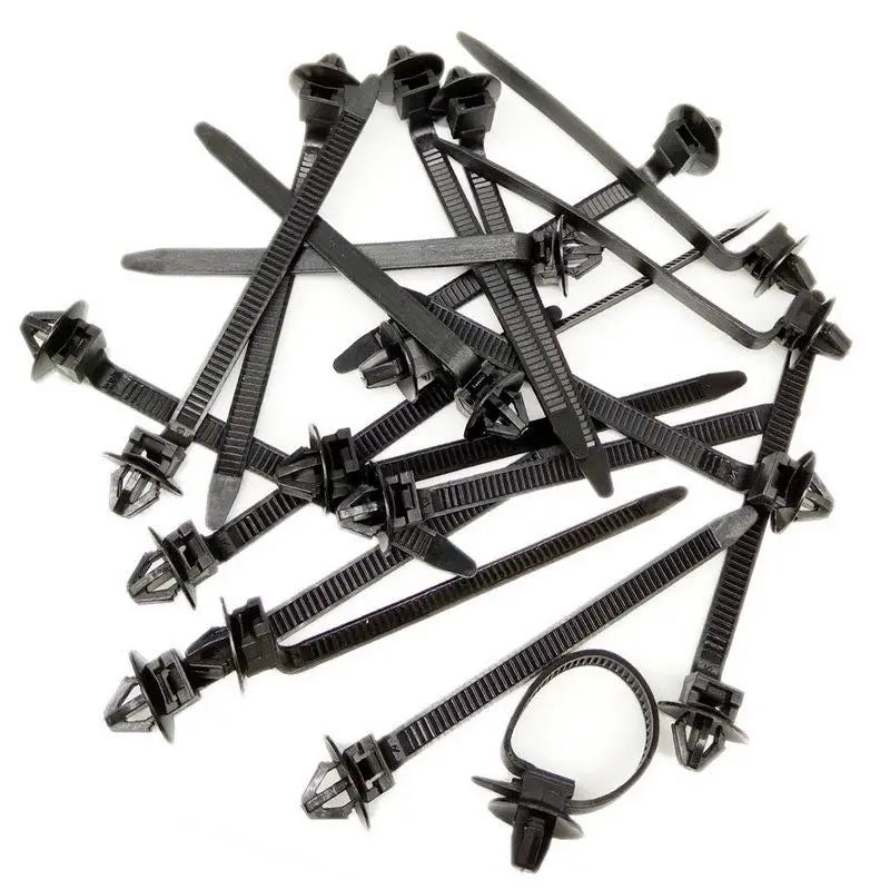 Nylon Push Mount Wire Harness Clamp Clips 10/20PCS Black Wire Harness Clips PRIMED