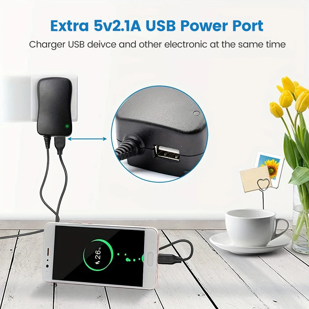 30W Universal Power Adapter Adjustable 3V–12V EU/US Plug Universal Power Adapter PRIMED