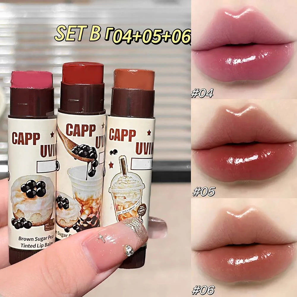 3-Piece Tinted Lip Balm Set – Moisturizing Jelly Lip Gloss Tinted Lip Gloss Set PRIMED Set B