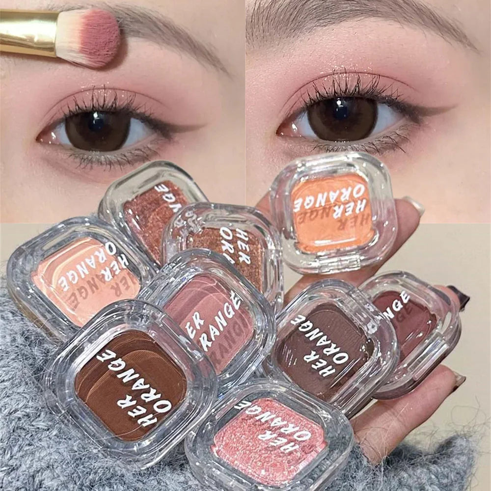 Red Brown Shimmer Matte Eyeshadow | Multifunctional Single Pan