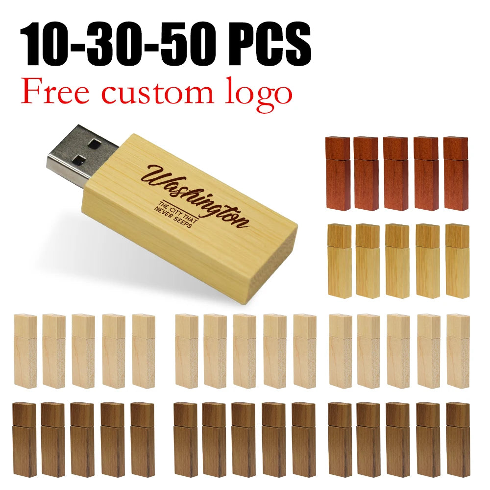 Custom Logo Wooden USB Flash Drive 8GB–64GB | Bulk Gift Custom USB Flash Drive PRIMED