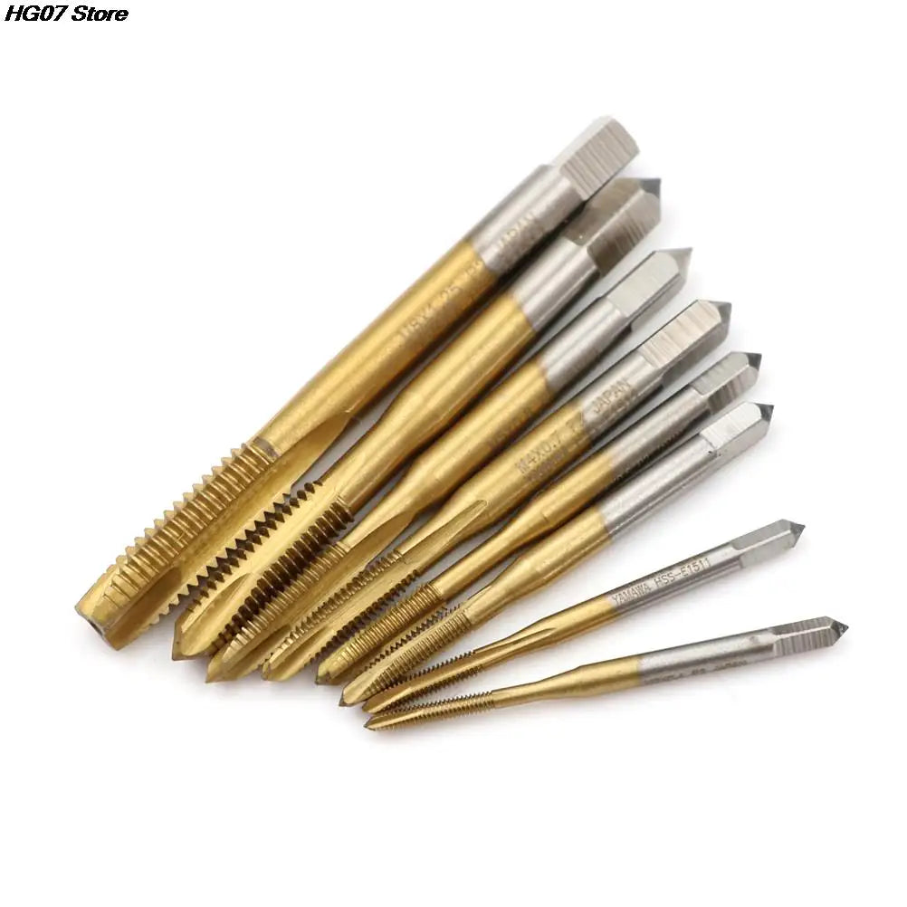 HSS Titanium Spiral Thread Tap Set M2–M8 Right Hand 3 Flute