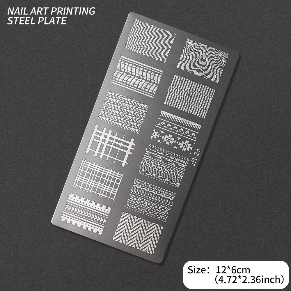 Nail Art Stamping Plate – Waves, Florals & Animal Designs