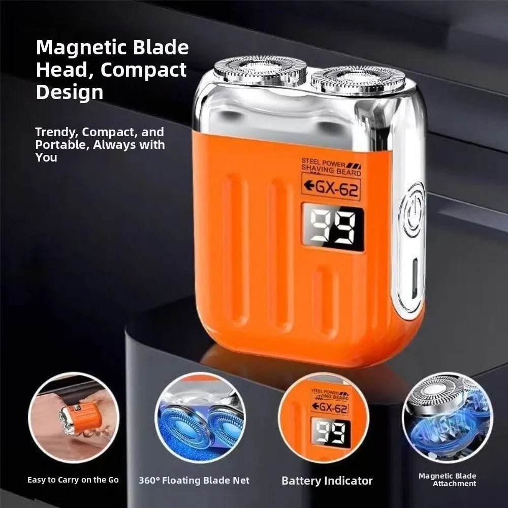 Portable Mini Electric Shaver – Magnetic Rechargeable Waterproof