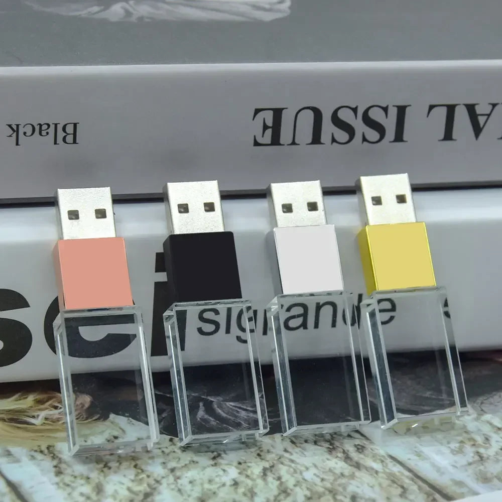 Crystal USB 3.0 Flash Drive 8–128GB | Bulk Custom Logo Pack USB Flash Drive PRIMED