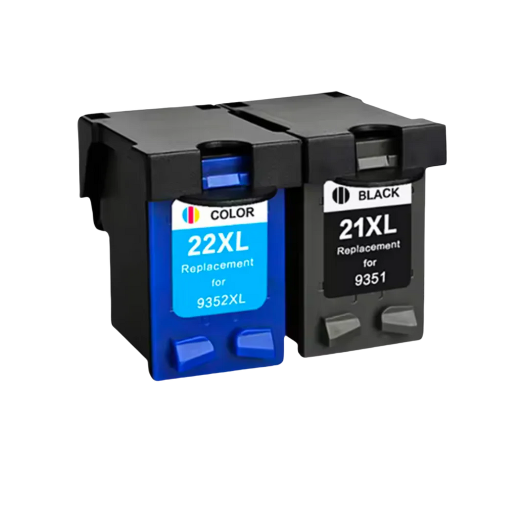 HP 21XL 22XL Compatible Ink Cartridges – Black & Tri-Color Ink Cartridge PRIMED