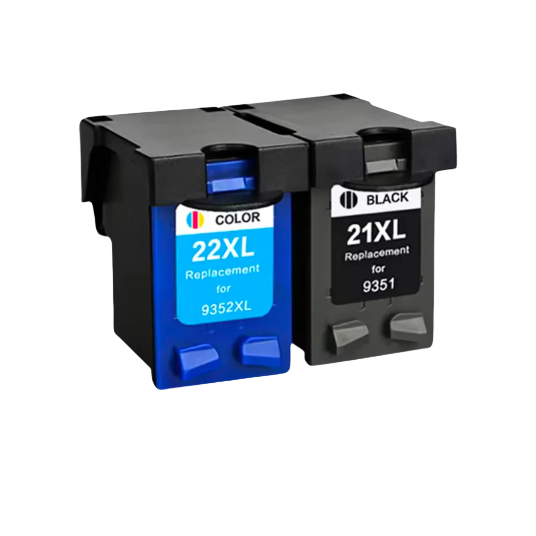 HP 21XL 22XL Compatible Ink Cartridges – Black & Tri-Color Ink Cartridge PRIMED