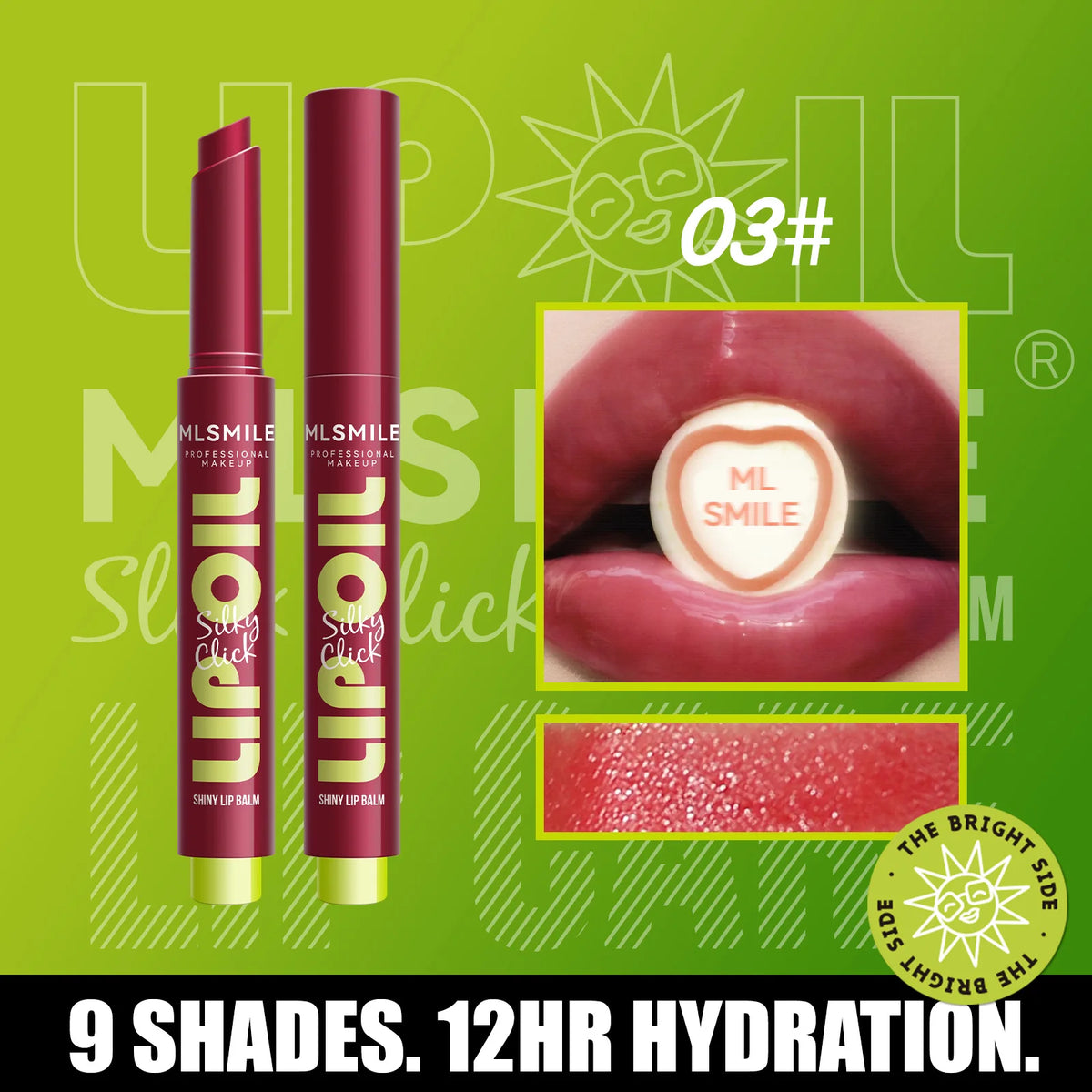 MLSMILE Jelly Mirror Lipstick Pen – Hydrating Lip Gloss Tint Lip Gloss Lipstick PRIMED 03