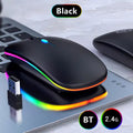 Dual-Mode Bluetooth Wireless Mouse – Rechargeable Ergonomic Wireless Computer Mouse PRIMED black