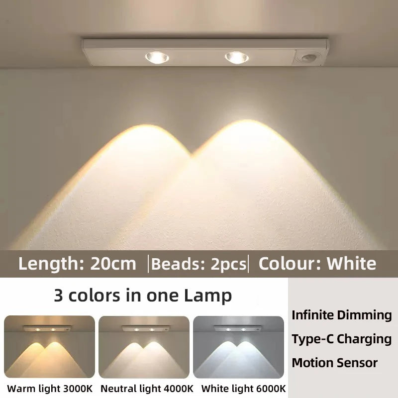 USB Rechargeable Motion Sensor LED Cabinet Light – 4 Sizes