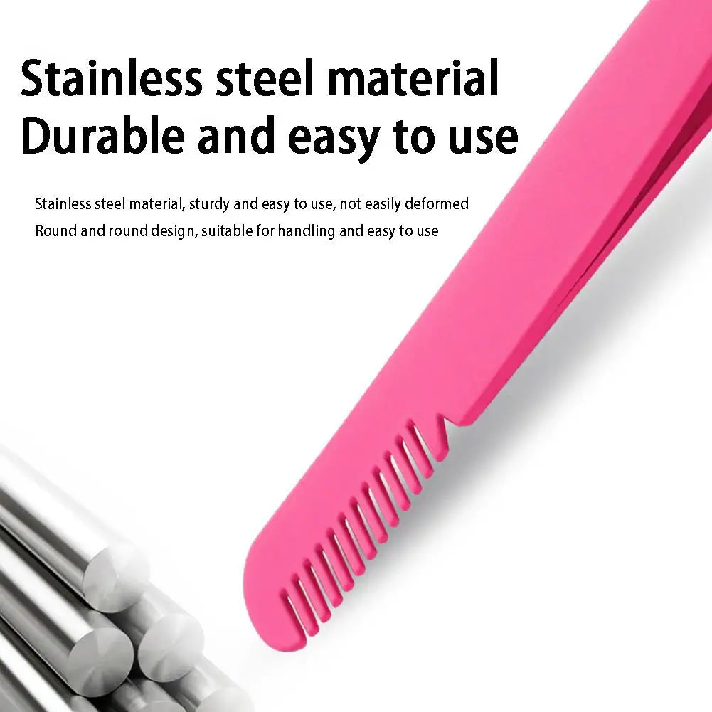 Stainless Steel Eyelash Extension Tweezers Curved & Straight