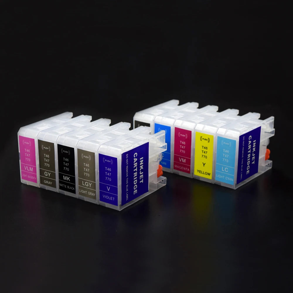 T46S T47A Refillable Ink Cartridges No Chip – Epson P700 P900 Refillable Ink Cartridge PRIMED