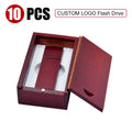 10-Pack Wooden USB Flash Drives Custom Logo 16–128GB Gift Box USB Flash Drive Set PRIMED 4GB Rose-box
